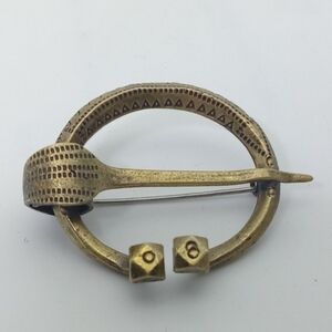 * vintage signed Kalevala Koru bronze buckle like Norse Viking pin brooch